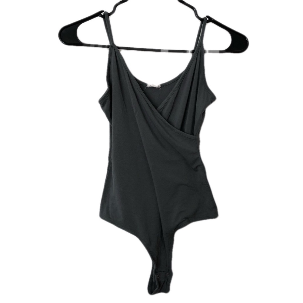 V Neck Bodysuit- Sage Green